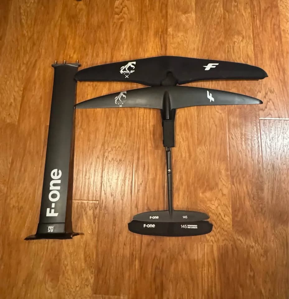 F-One Eagle and SK8 750 Hydrofoil Set with 85cm HM Carbon Mast